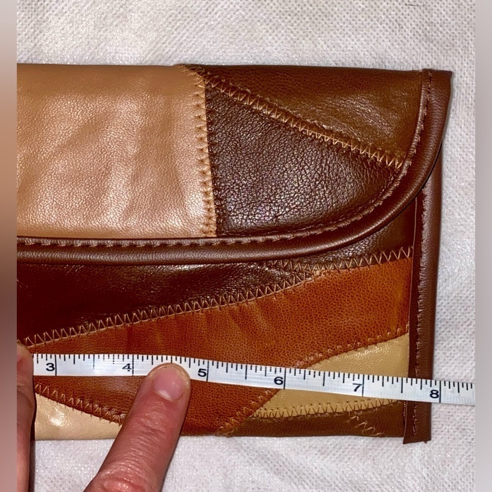 Patchwork Leather Handbag Set in Brown and Tan - Picture 6 of 7